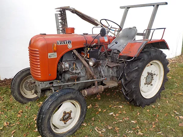 Steyr T 84 mit Starter, Hydraulik, Mähwerk – Angebot des Traktor-Oldtimer-Clubs Markt Hartmannsdorf